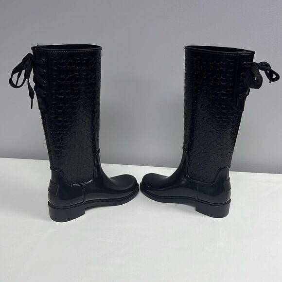 Coach-Classic Signature Logo Lace Up Rain Boots - Picture 14 of 15